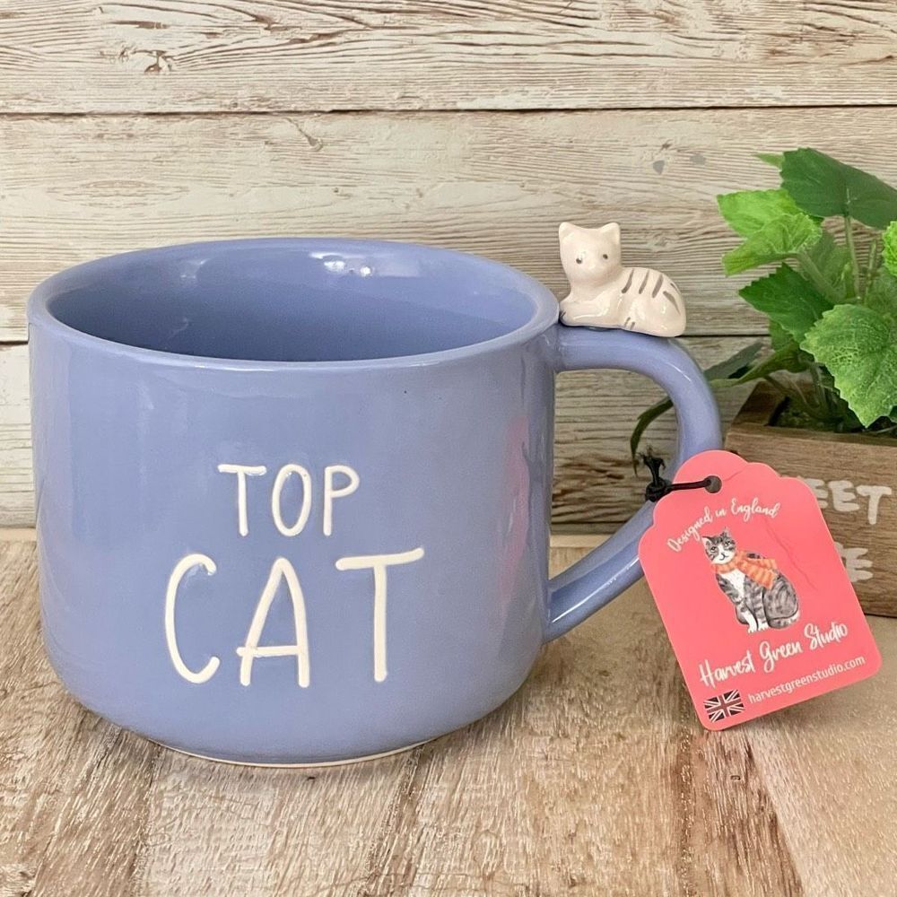 NWT Absolutely Adorable Top Cat 3D Purple Lilac Glossy Ceramic Coffee Tea Mug
